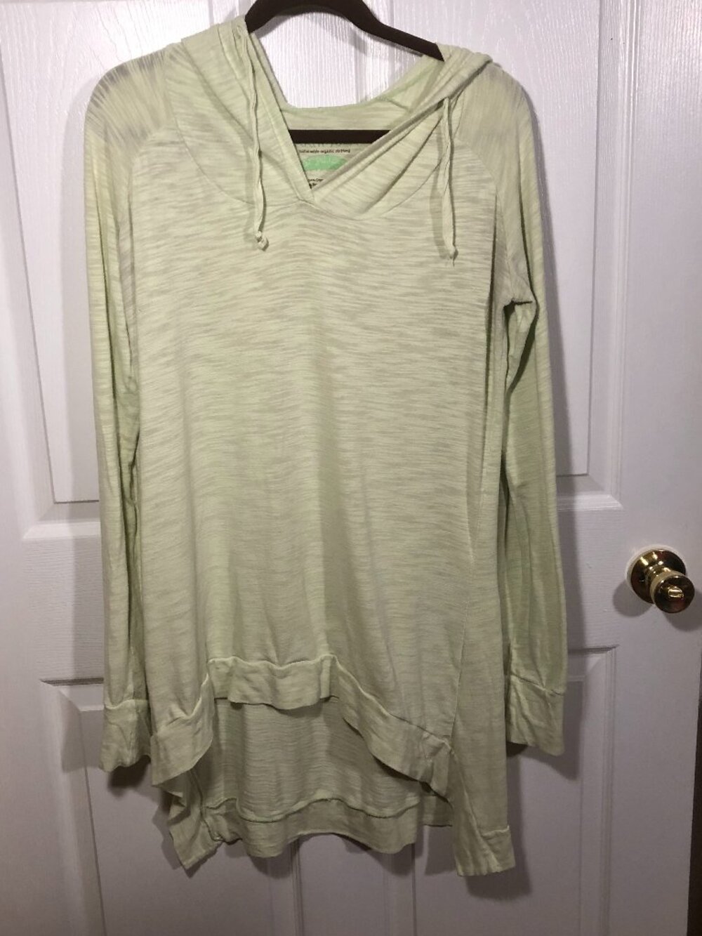 Earth Yoga Slub Drop Tail Sustainable Organic Cotton Hoody, lime green, XL